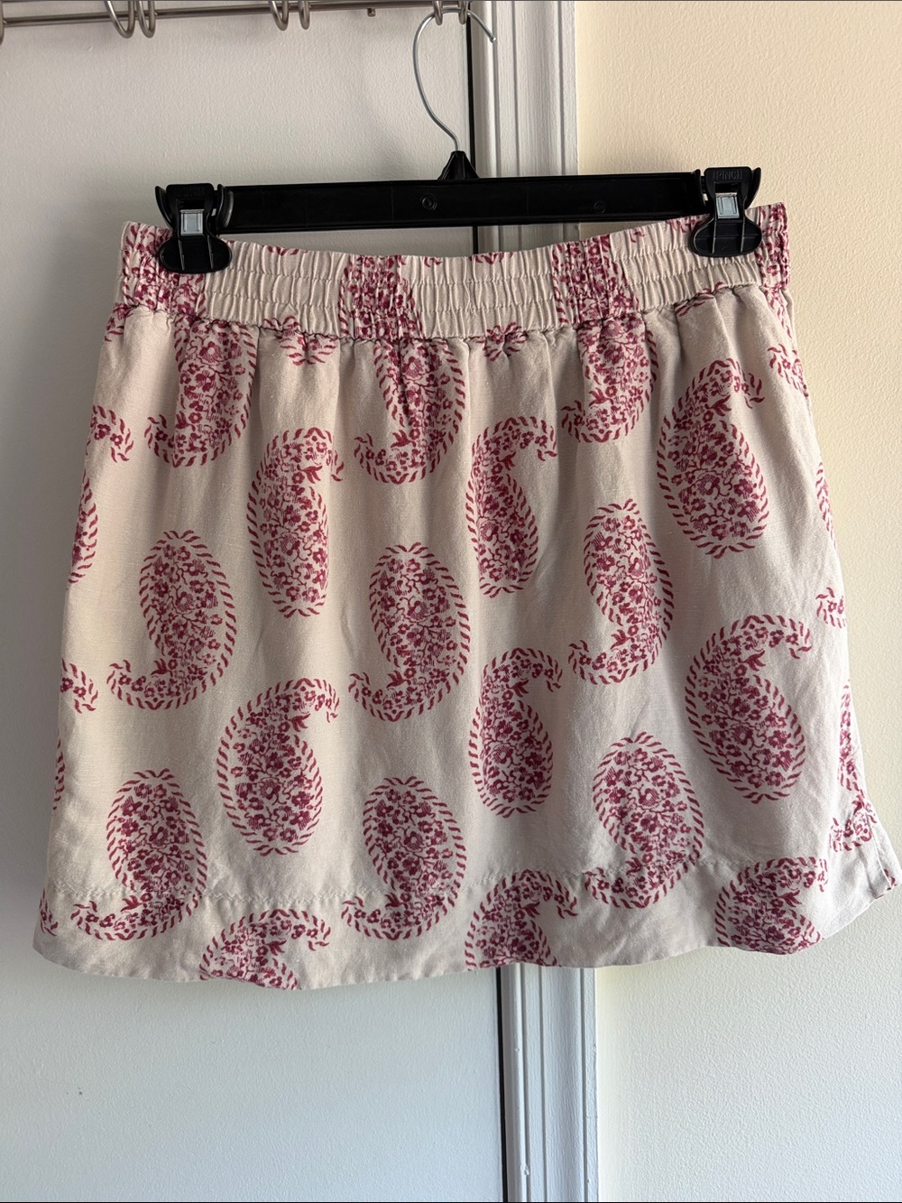 Women's Cream Skirt with Pink Paisley Print - Picture 3 of 3